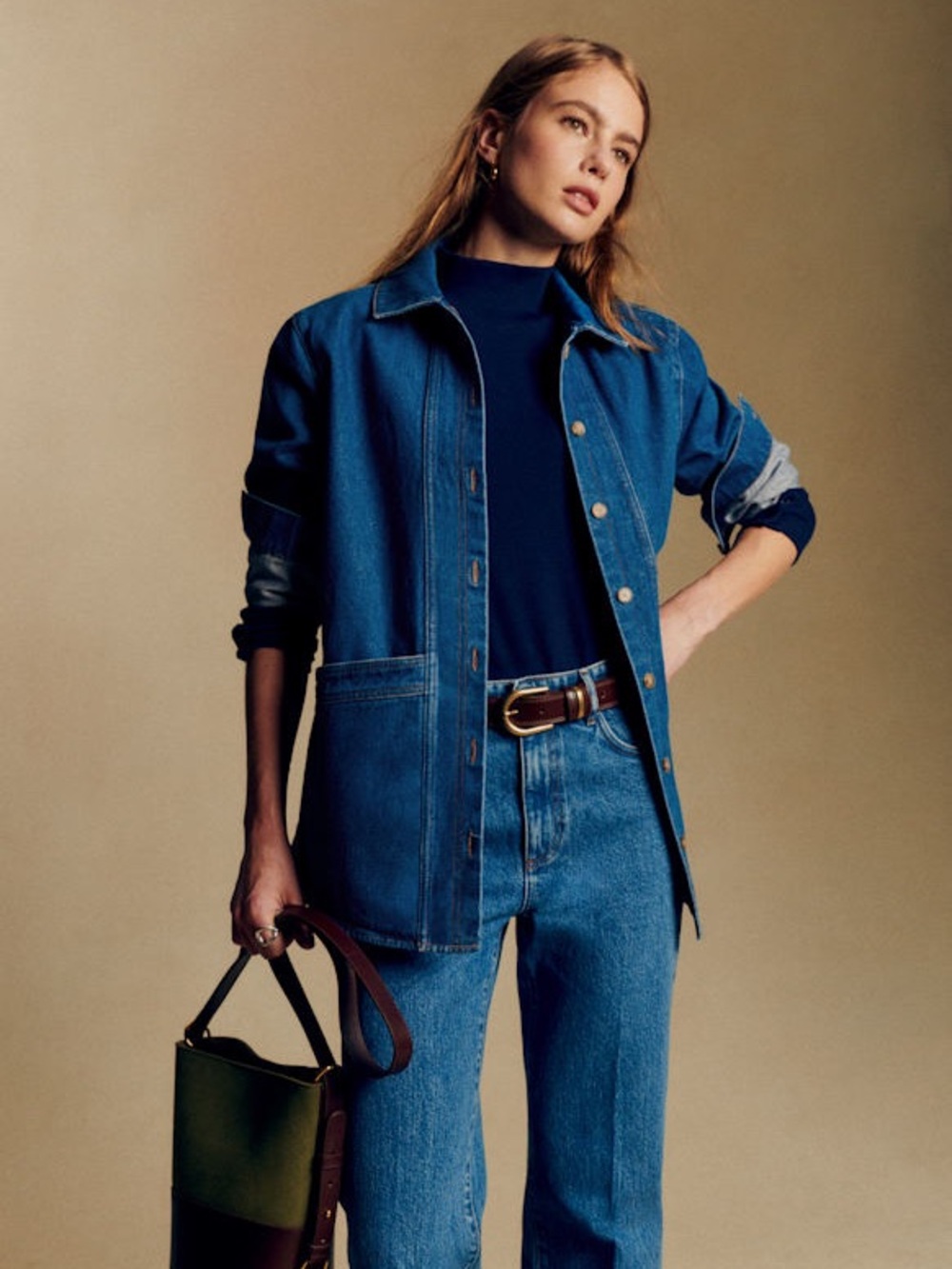 Sézane Will Jacket Denim Blue Size Medium